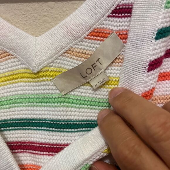 Loft Rainbow Striped Button
Sweater Tank - Picture 4 of 5